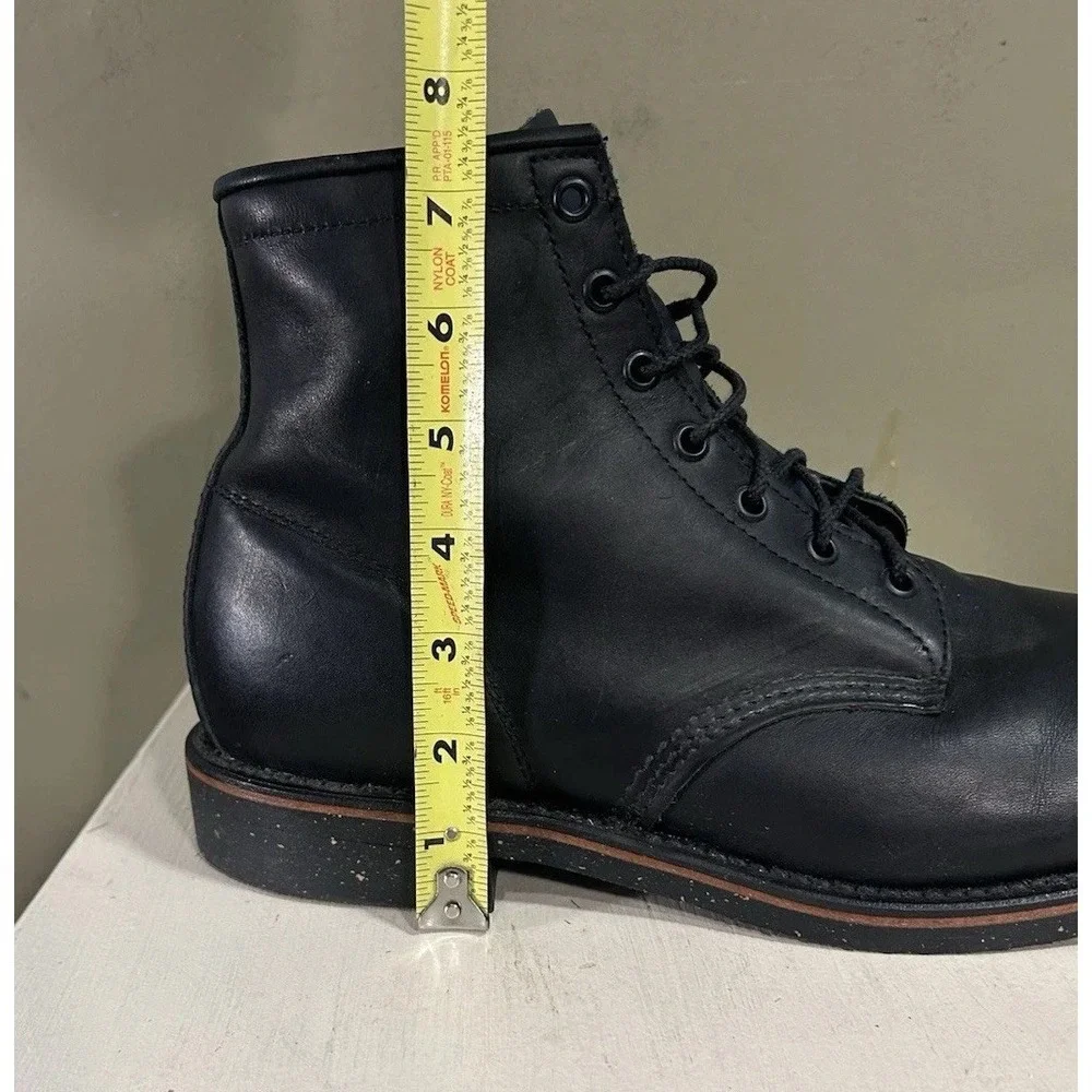Vintage L L Bean x Chippewa Kathadin Engineer Boot Plain Toe Mens Sz 11.5D Black